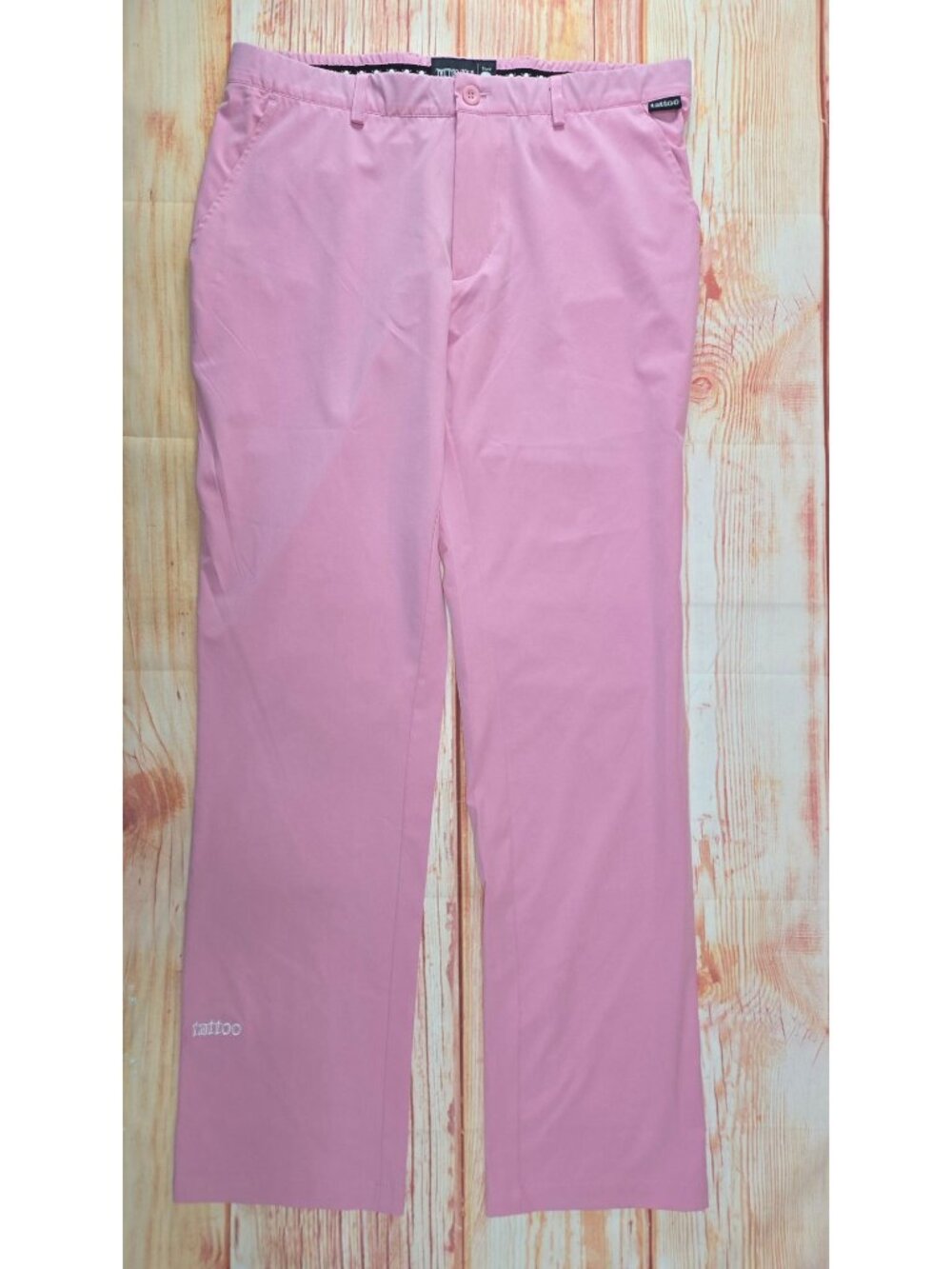 Tattoo Golf Mens Pink Performance Pants 34x34 With Skull Embroidery